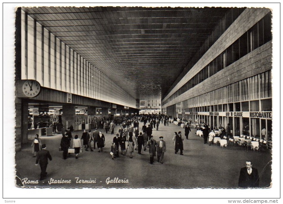 Roma, La Stazione - The Railway Station, La Gare, Bahnhof - ANIMATISSIMA - GALLERIA - VG 1953 FG - C833 - Stazione Termini