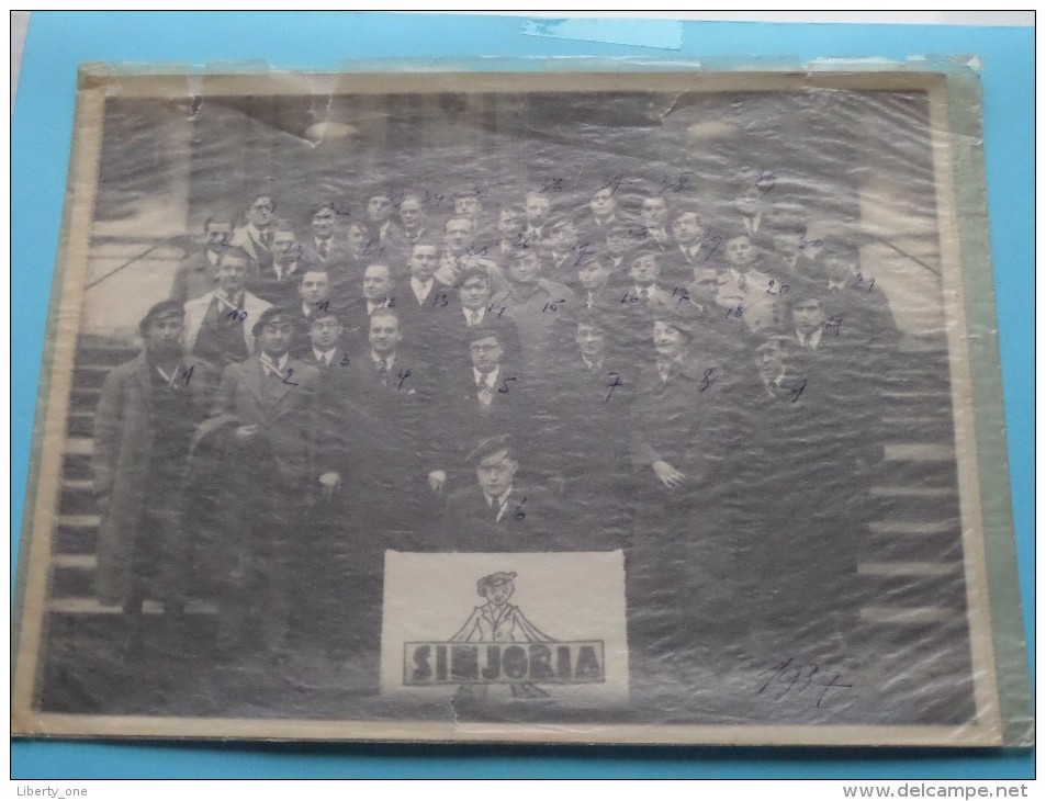 " SINJORIA " STUDENTEN VERENIGING ( Club ) Met NAMENLIJST Anno 1937 ( Achterzijde Namenlijst J. Geerts ) ! - Geïdentificeerde Personen