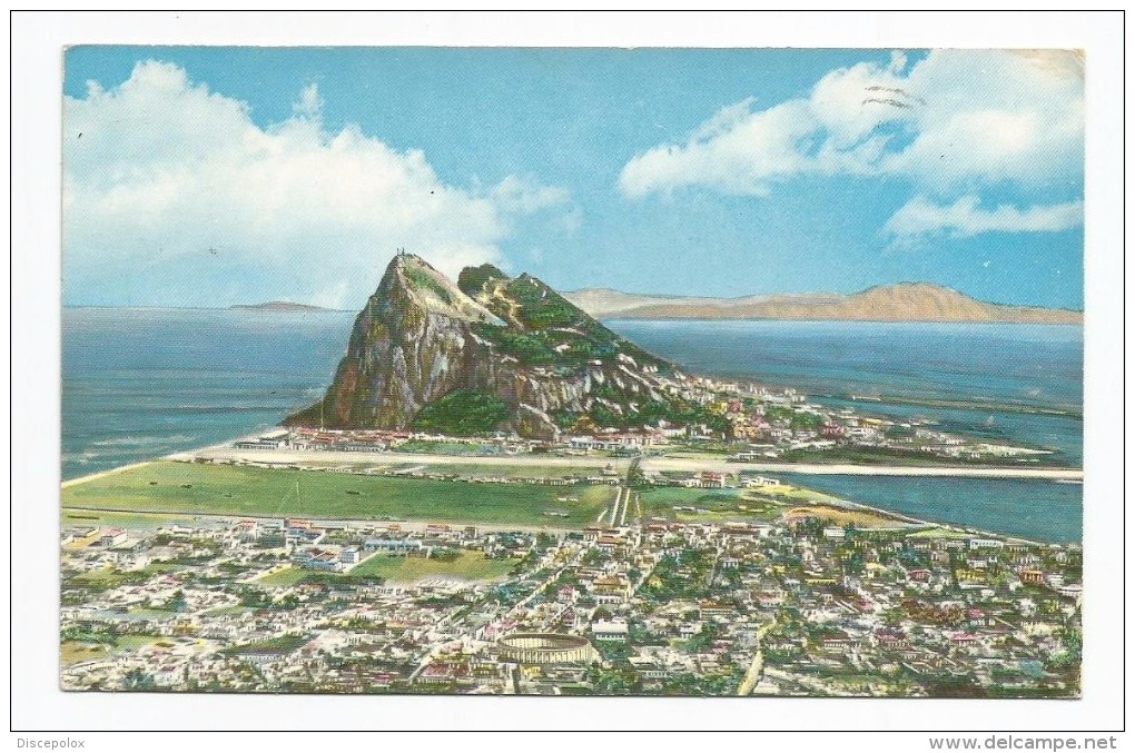 I3558 Aerial View Of Rock Of Gibraltar From Spain - Vista Aerea Vue Aerienne / Viaggiata 1964 - Gibilterra