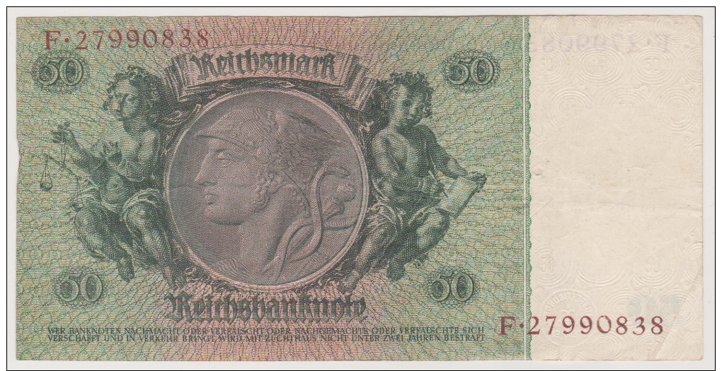 Reichsbanknote 50 Reichsmark, Berlin 1933, F 27990838, Deutschland, Drittes Reich - 50 Reichsmark