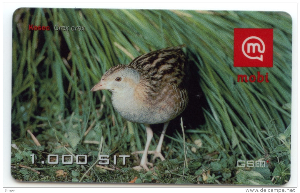 SLOVENIA  Mobil Prepaid Card - Bird, Kosec  Crex Crex  Valid 31.12.2005 - Sperlingsvögel & Singvögel