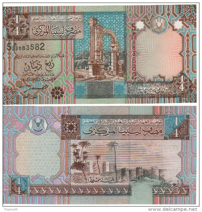 LIBYA  1/4 Dinar   P62    ND  2002   UNC - Libye