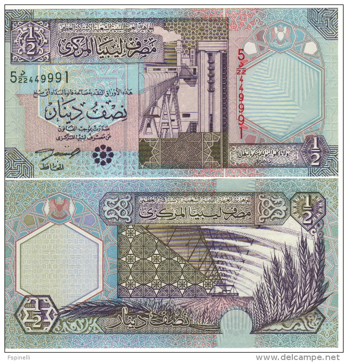 LIBYA  1/2 Dinar   P63    ND  2002   UNC - Libye