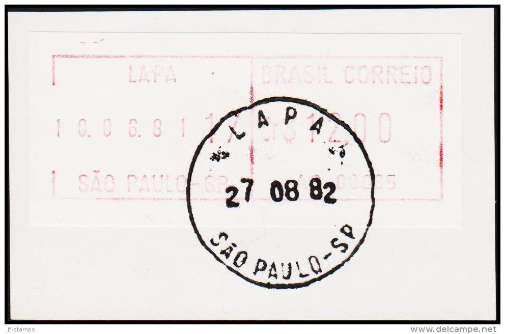 1982. BRASIL CORREIO Cr. $ 12.00 SAO PAULO 27 8 82 (Michel: ) - JF192611 - Frankeervignetten (Frama)