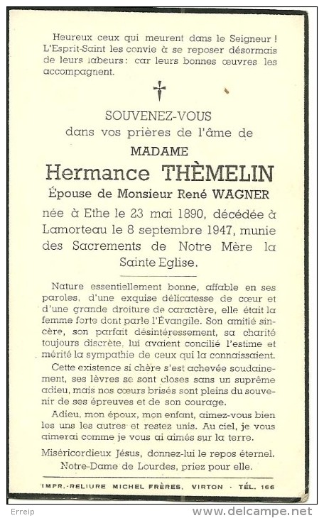 Rouvroy Lamorteau Epouse De Rene Wagner Ethe 1890 Lamorteau 1947 - Rouvroy