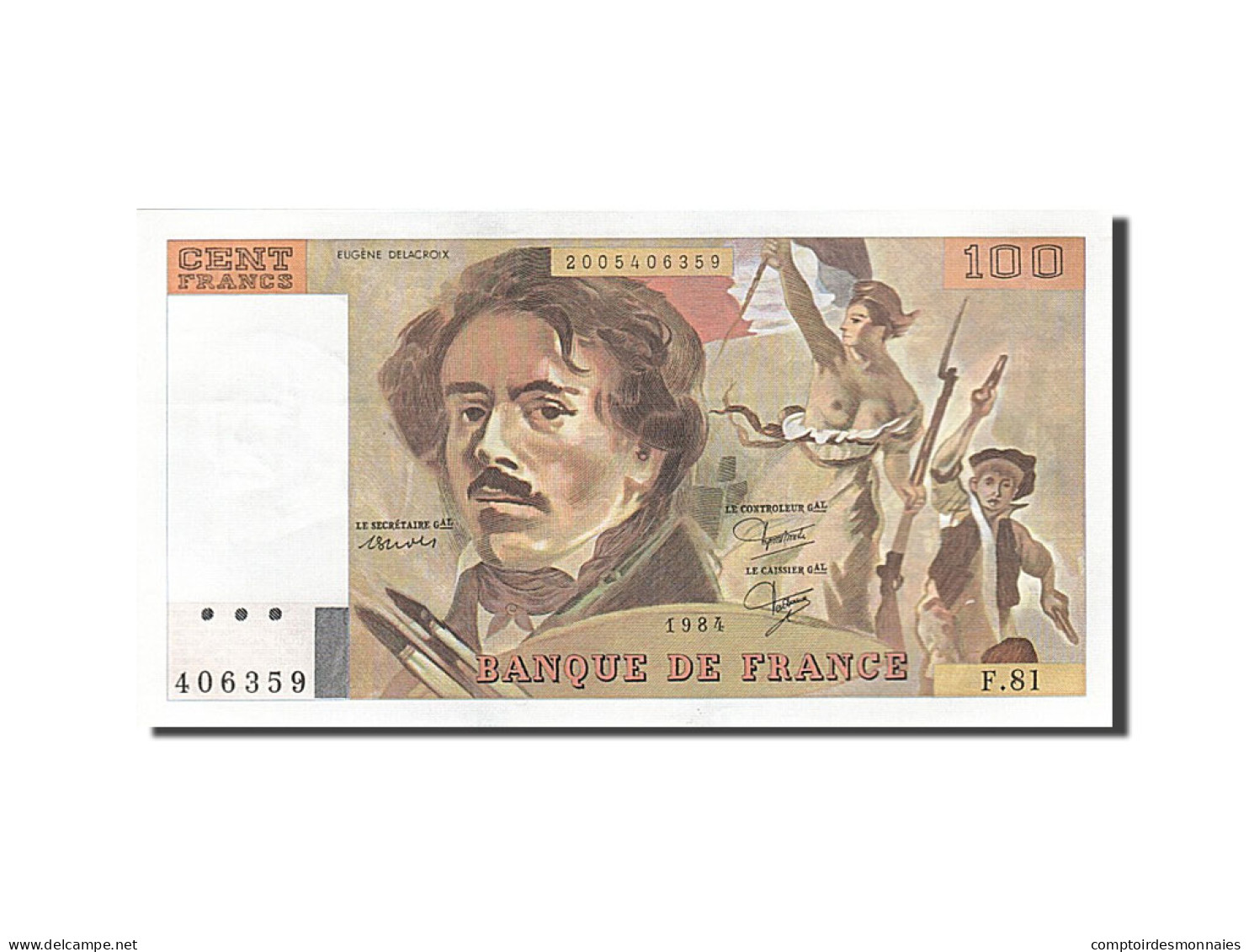 Billet, France, 100 Francs, 1978, 1984, SPL, Fayette:69.8a, KM:154b - 100 F 1978-1995 ''Delacroix''