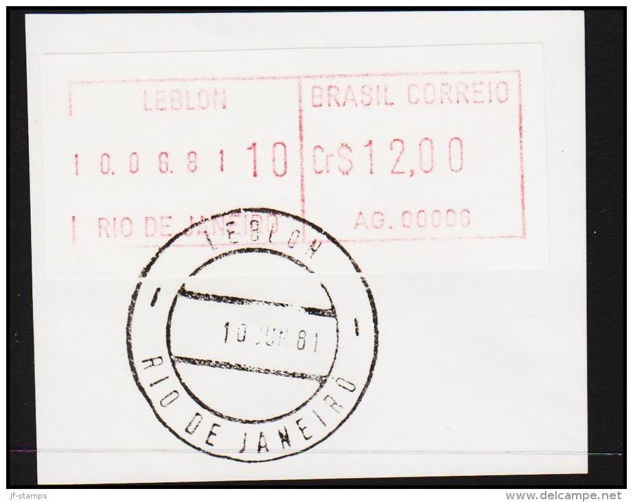 1981. BRASIL CORREIO Cr. $ 12.00 RIO DE JANEIRO 10 JUN 81. (Michel: ) - JF192617 - Viñetas De Franqueo (Frama)