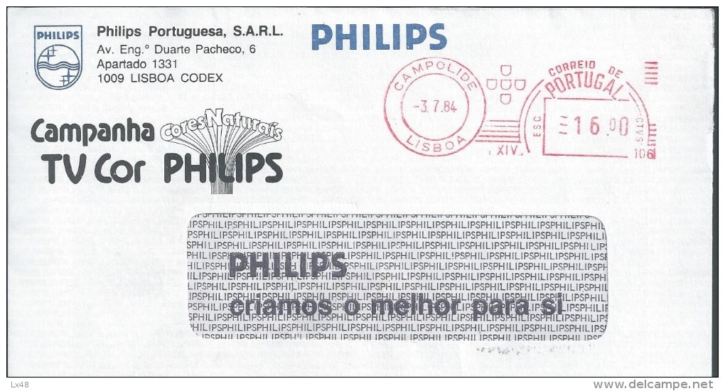 Cinema, Theater, Information. Letter With Streamer Philips 'campaign TV Color Philips 1984'. Kino, Theater. - Cinema