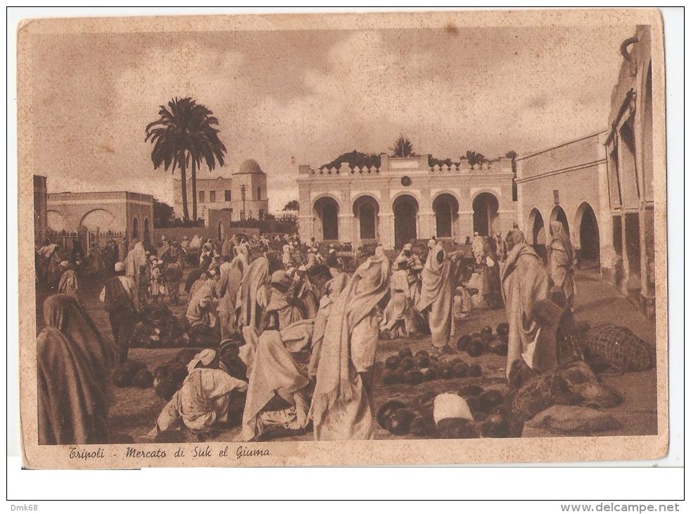 AFRICA - LIBYA - TRIPOLI - MARKET OF SUK EL GIUMA  - EDIT MEGHIDESC -  1930s - Libya