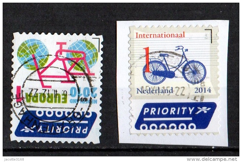 Pays  Bas  2014   Lot De 2 Vélos   Adhésif - Used Stamps