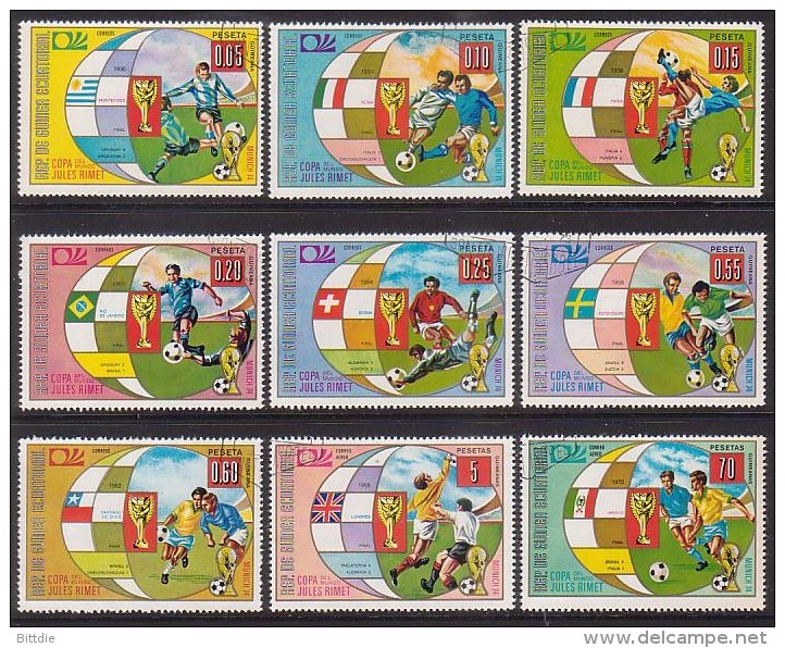Fußball, Äqu.Guinea  275/83 , O  (3079) - 1974 – Germania Ovest