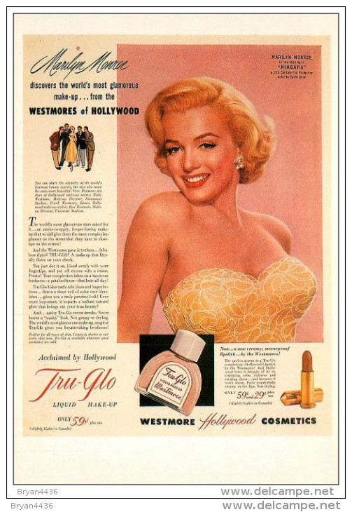 Rare édition FORNEY - CELEBRITES & PUBLICITE - **Marylin MONROE & PRODUITS De Beauté WESTMORE** - CPSM  -TB - Zonder Classificatie