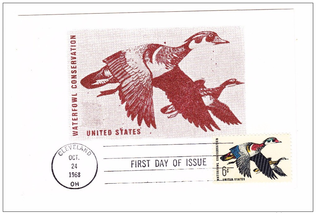 1968 USA Waterfowl Conservation 6c  Postcard First Day Cover - 1961-1970