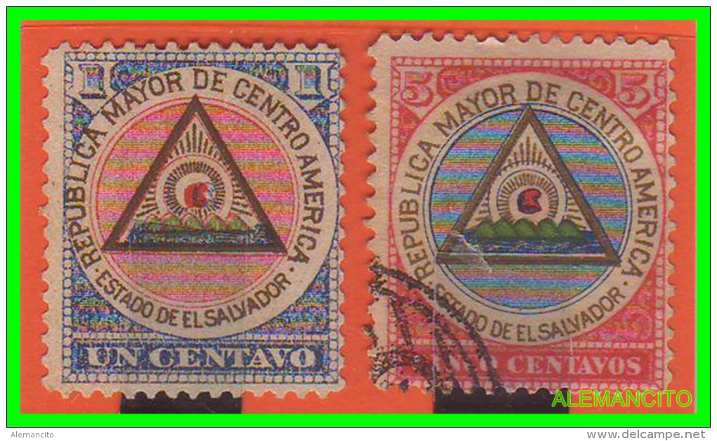 EL SALVADOR -   2  SELLOS      AÑO  - 1897 - El Salvador