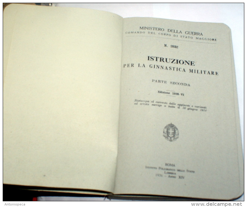 ITALIA REGNO - 1931 "ISTRUZIONE PER LA GINNASTICA MILITARE" MINISTERO DELLA GUERRA - Italiano