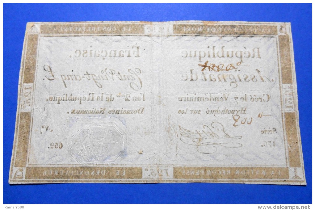 France Assignat 125 Livres 1793 1st Issue Sign. Le Petit - Pick # A74 VF++ - Assegnati