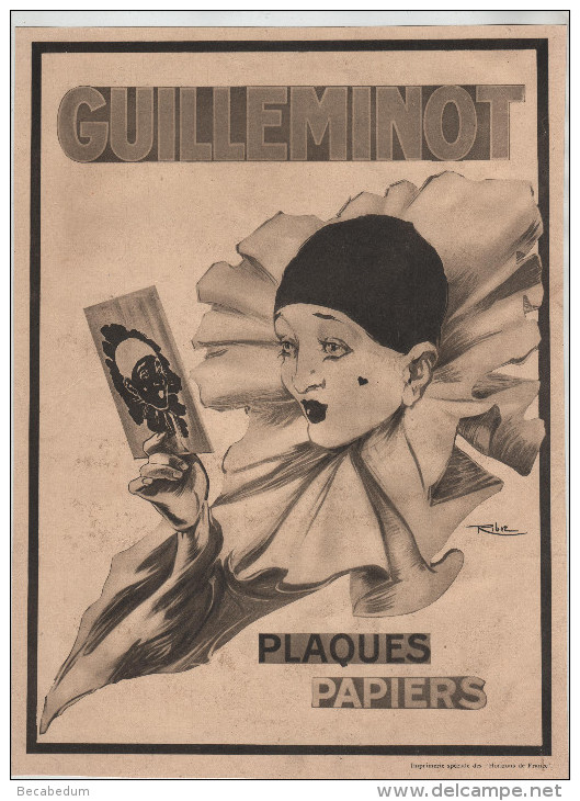 Publicité Guilleminot Pierrot Plaques Papiers Ribet - Werbung