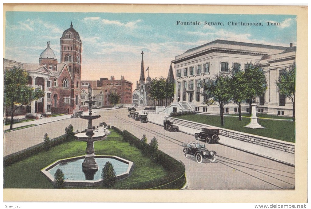 USA, Fountain Square, Chattanooga, Tenn, 1910s-20s Unused Postcard [16483] - Chattanooga