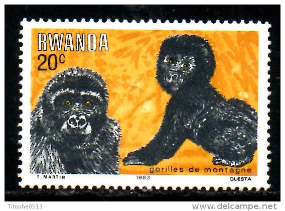 RWANDA. N°1117 De 1983. Gorille. - Gorilles