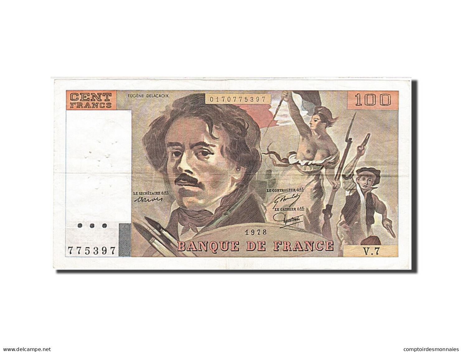 Billet, France, 100 Francs, 1978, 1978, TTB, Fayette:69.1d, KM:154a - 100 F 1978-1995 ''Delacroix''