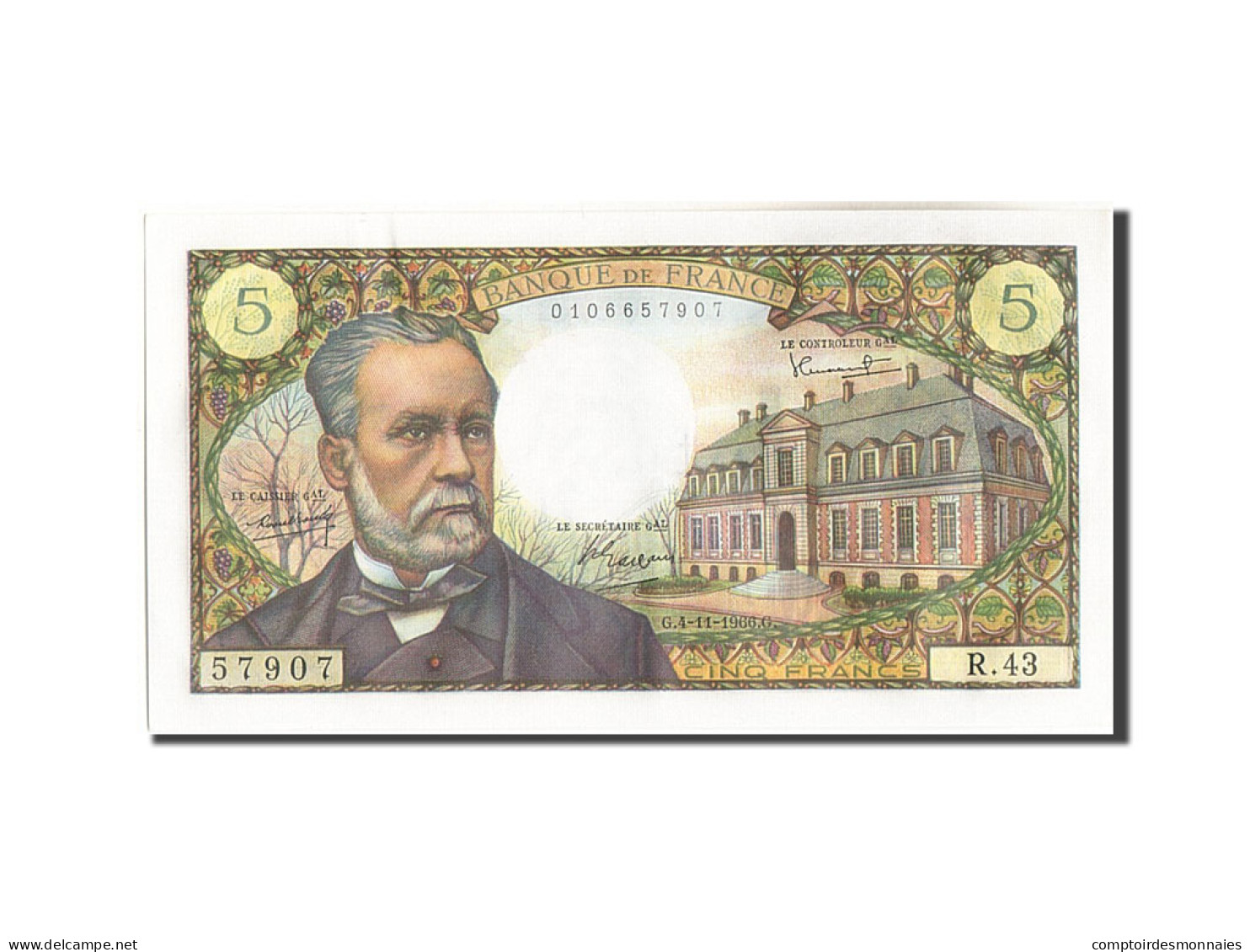 Billet, France, 5 Francs, 5 F 1966-1970 ''Pasteur'', 1966, 1966-11-04, SPL - 5 F 1966-1970 ''Pasteur''