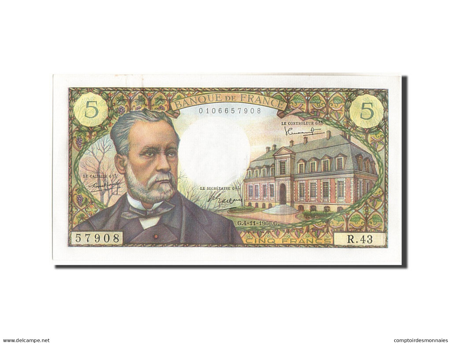 Billet, France, 5 Francs, 5 F 1966-1970 ''Pasteur'', 1966, 1966-11-04, SPL - 5 F 1966-1970 ''Pasteur''