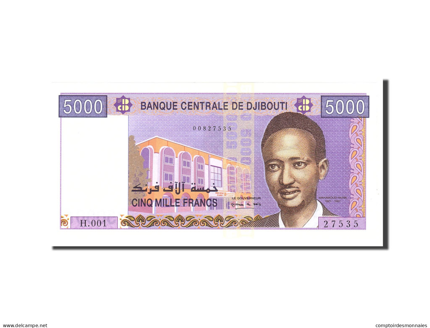 Billet, Djibouti, 5000 Francs, 2002, Undated, KM:44, NEUF - Djibouti