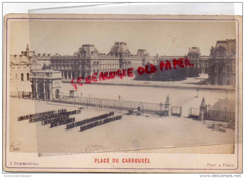 75 - PARIS -PLACE DU CARROUSEL  - PHOTOGRAPHIE FIN XIXE S.  E. DONTENVILL - Anciennes (Av. 1900)