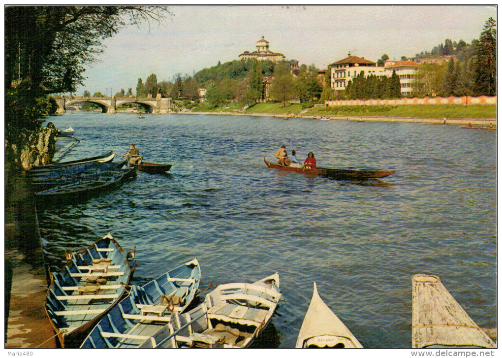 TORINO  BARCHE  SUL  PO  A  PONTE  UMBERTO     (VIAGGIATA) - Fiume Po