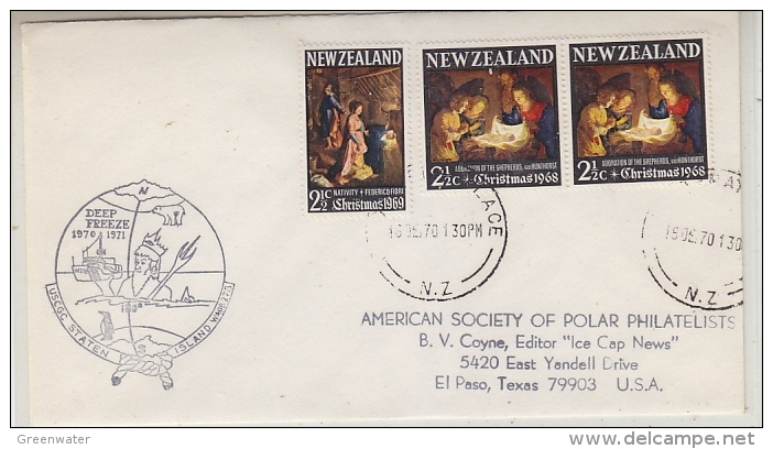 New Zealand 1970 Deep Freeze 1970-1971 USCGC Staten Island Cover (26978) - Poolshepen & Ijsbrekers