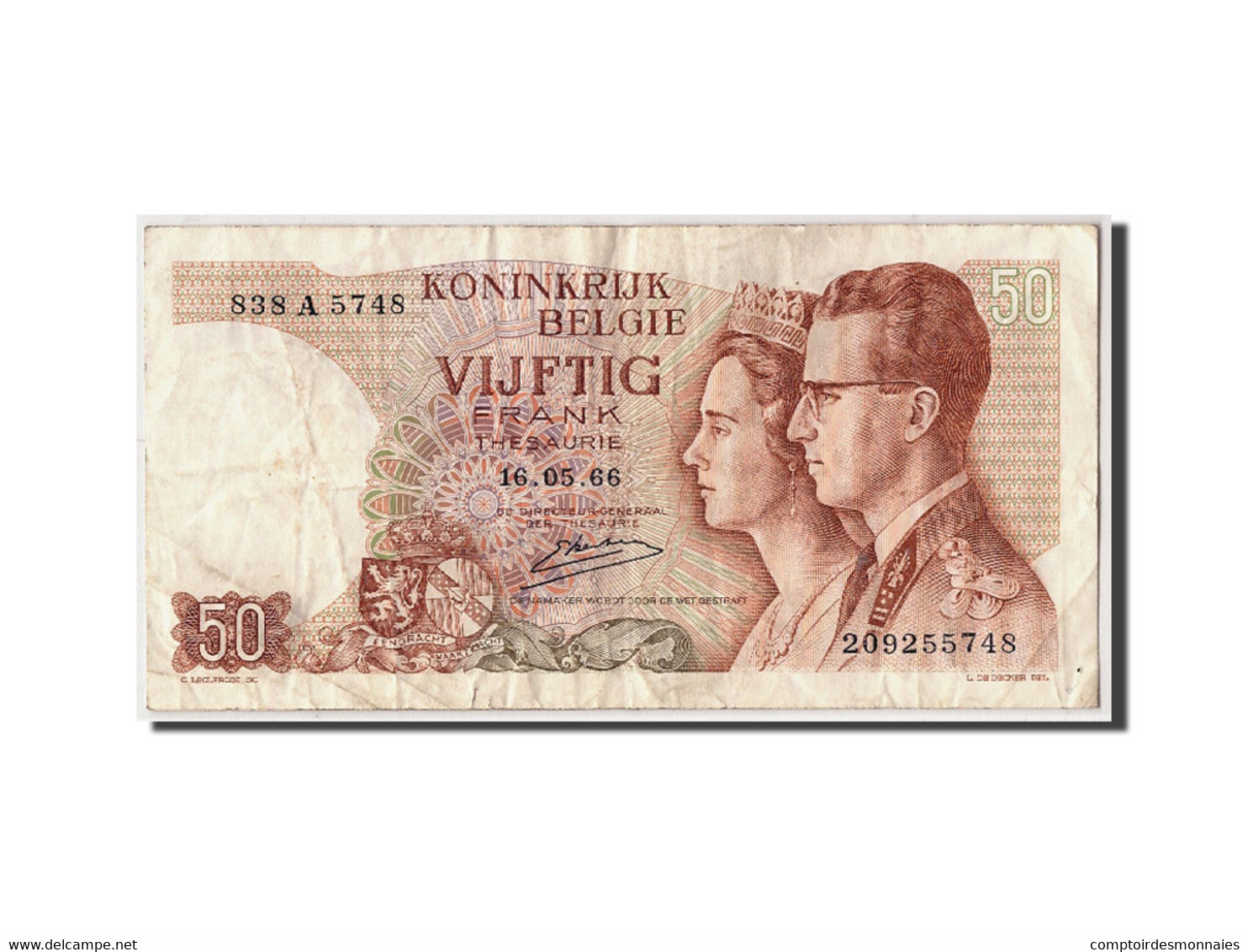 Billet, Belgique, 50 Francs, 1966, 1966-05-16, KM:139, TB - 50 Francs