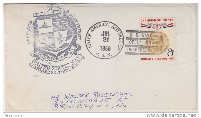 USA 1958 Operation Deep Freeze 1958 Ca Little America Jul 21 1958 Cover (26979) - Onderzoeksstations