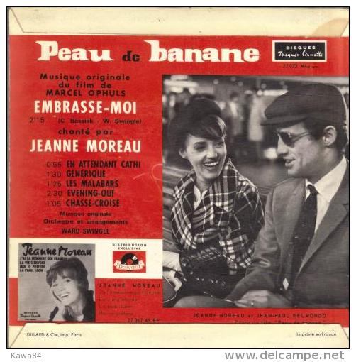 EP 45 RPM (7")  B-O-F  Jeanne Moreau / Jean-Paul Belmondo  "  Peau De Banane  " - Filmmusik