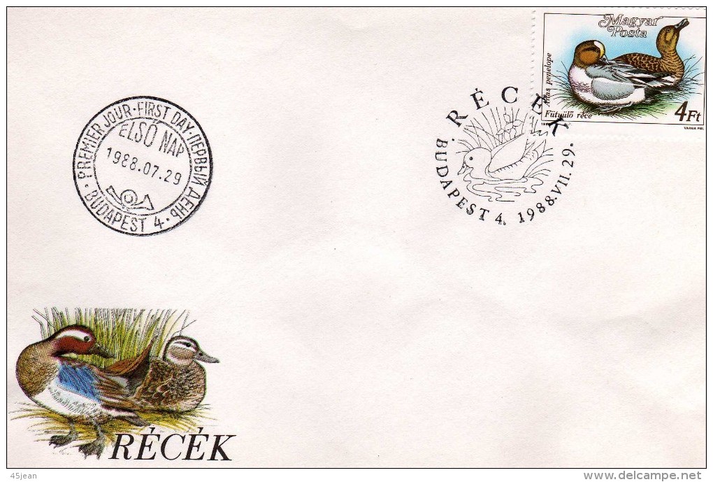 Hongrie 1988 Belle Fdc Série "canards Sauvages" Duck - Entenvögel