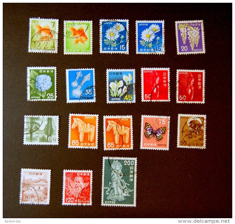Japan - 1966-1967 Definitives - Flora, Fauna & Local Motifs - 18 Stamps - Used Stamps