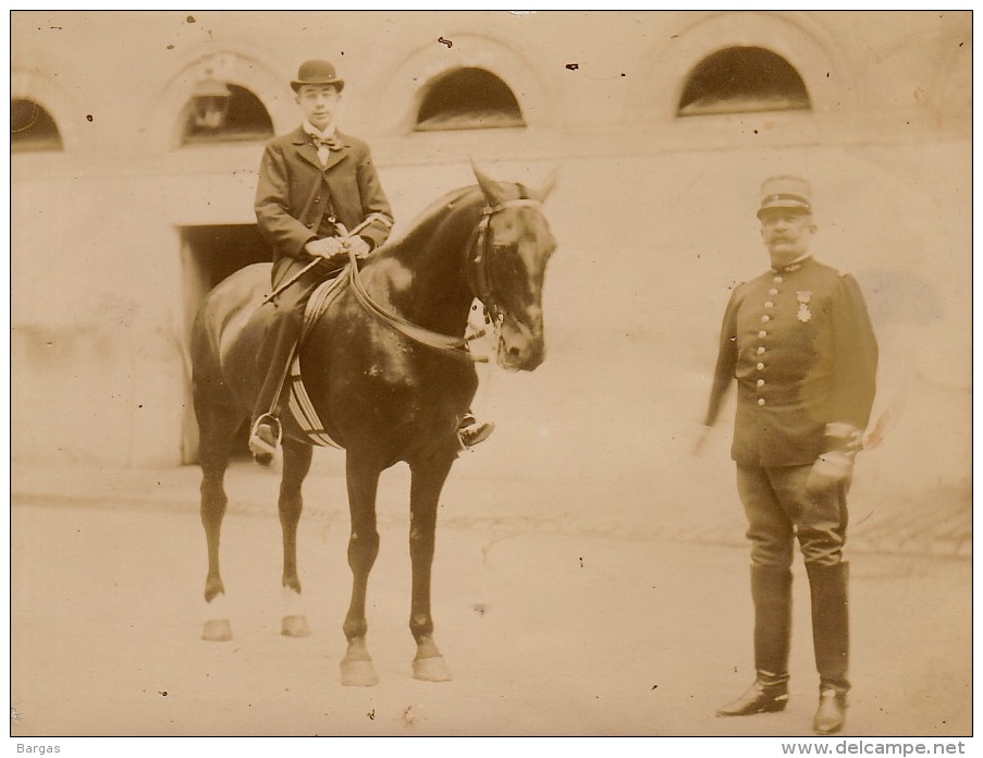 15 Photos Ancienne Militaire Officier Uniforme Cavalerie Chevaux - Guerre, Militaire