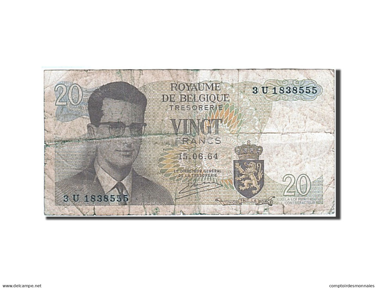 Billet, Belgique, 20 Francs, 1964-1966, 1964-06-15, KM:138, B - Autres & Non Classés