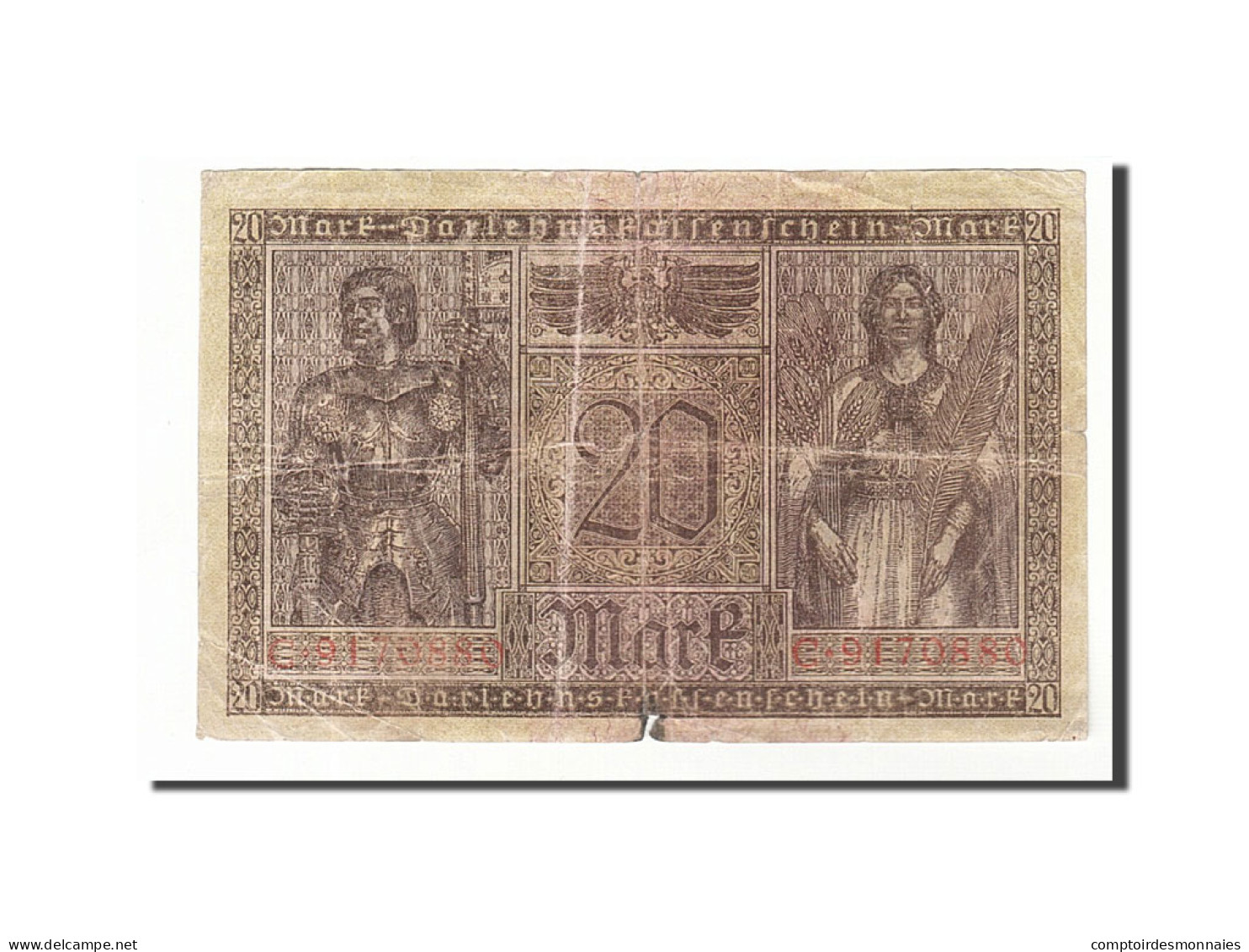 Billet, Allemagne, 20 Mark, 1918, 1918-02-20, KM:57, B+ - 20 Mark