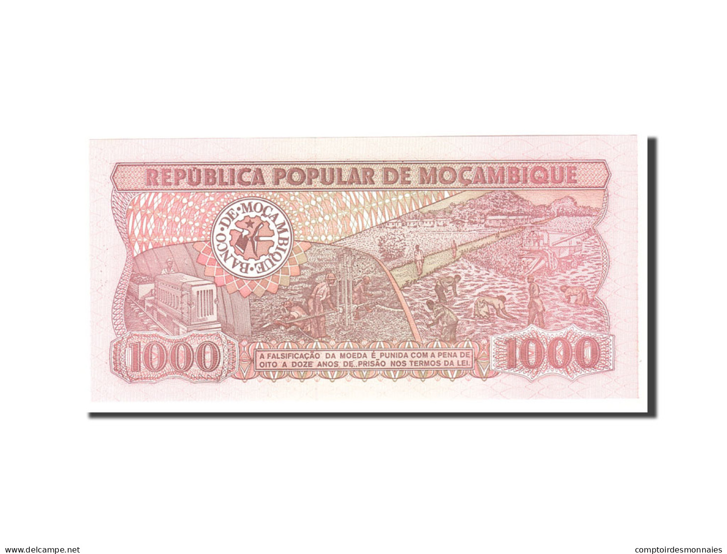 Billet, Mozambique, 1000 Meticais, 1989, 1989-06-16, KM:132c, NEUF - Mozambique