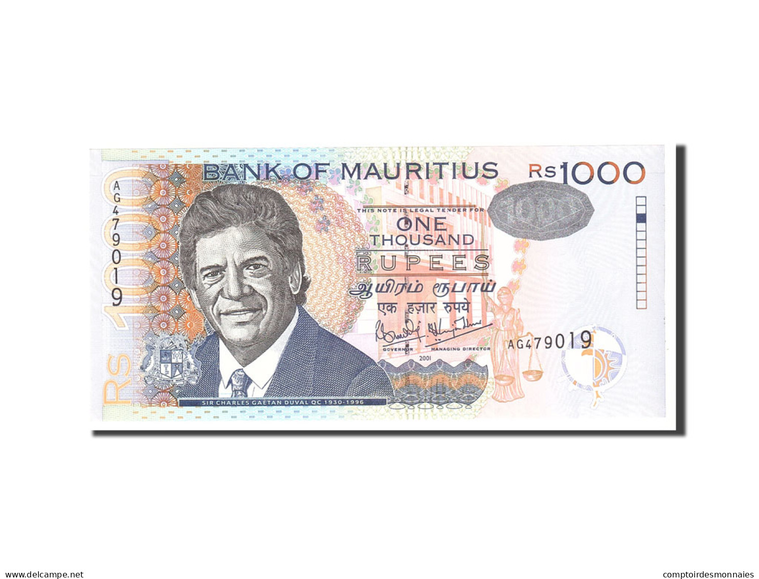 Billet, Mauritius, 1000 Rupees, 2001, Undated, KM:54b, NEUF - Mauritius