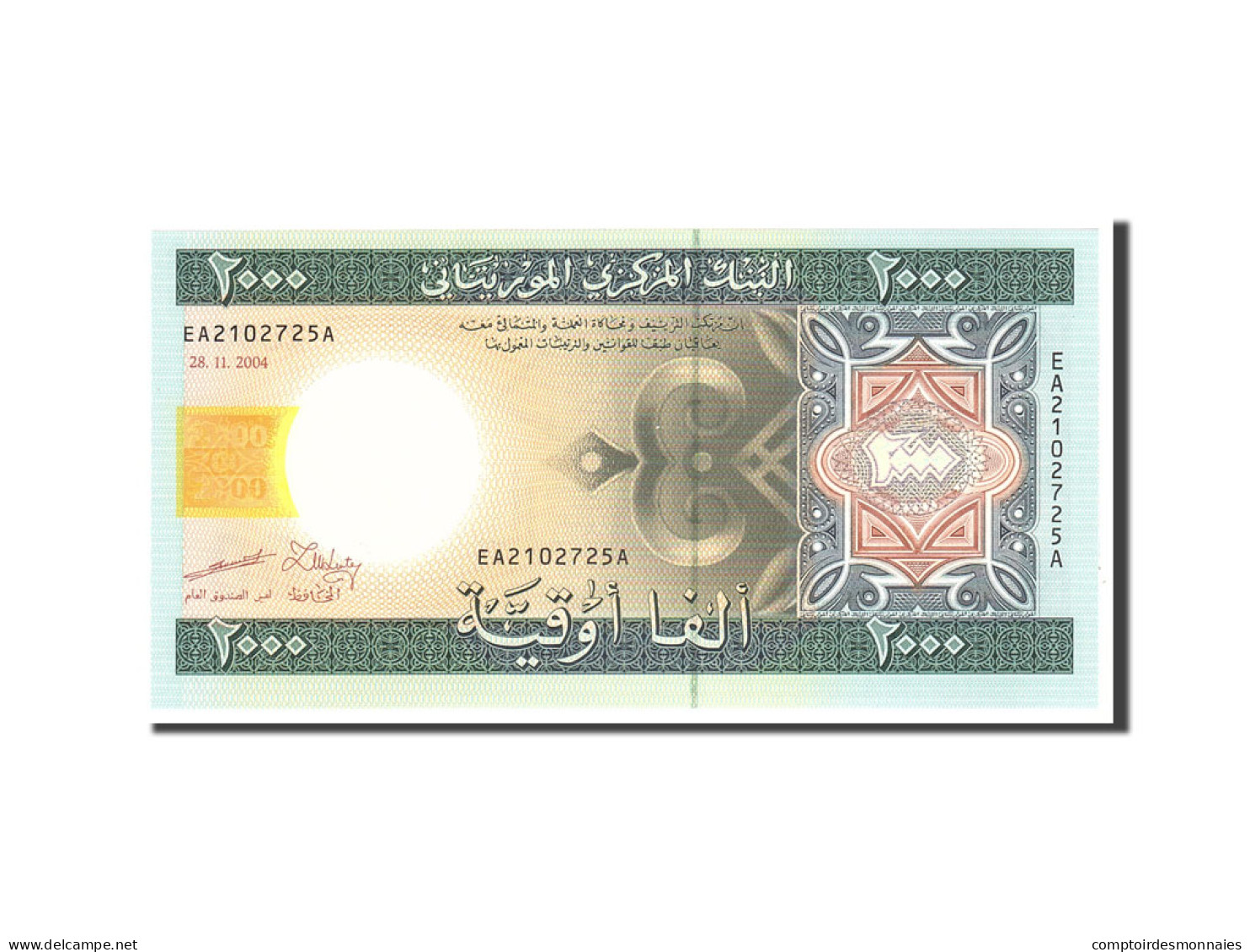 Billet, Mauritanie, 2000 Ouguiya, 2004, 2004-11-28, KM:14A, NEUF - Mauritanien