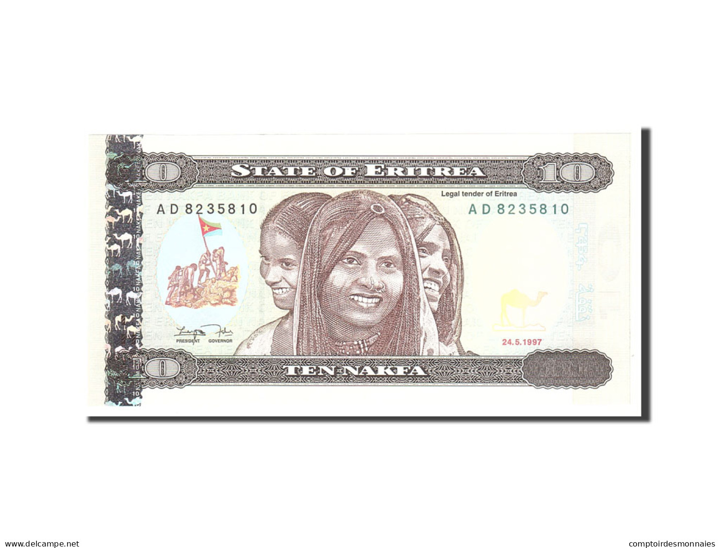 Billet, Eritrea, 10 Nakfa, 1997, Undated, KM:3, NEUF - Eritrea