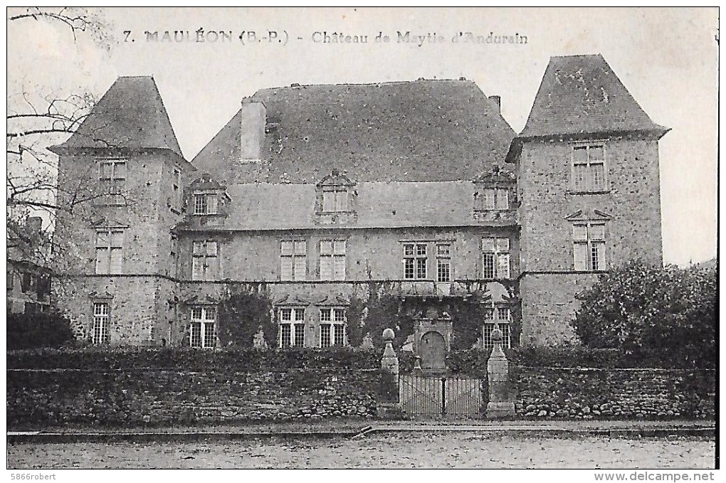 CARTE POSTALE ORIGINALE ANCIENNE : MAULEON  CHATEAU DE MAYTIE D'ANDURAIN  PYRENEES ATLANTIQUES (64) - Mauleon Licharre