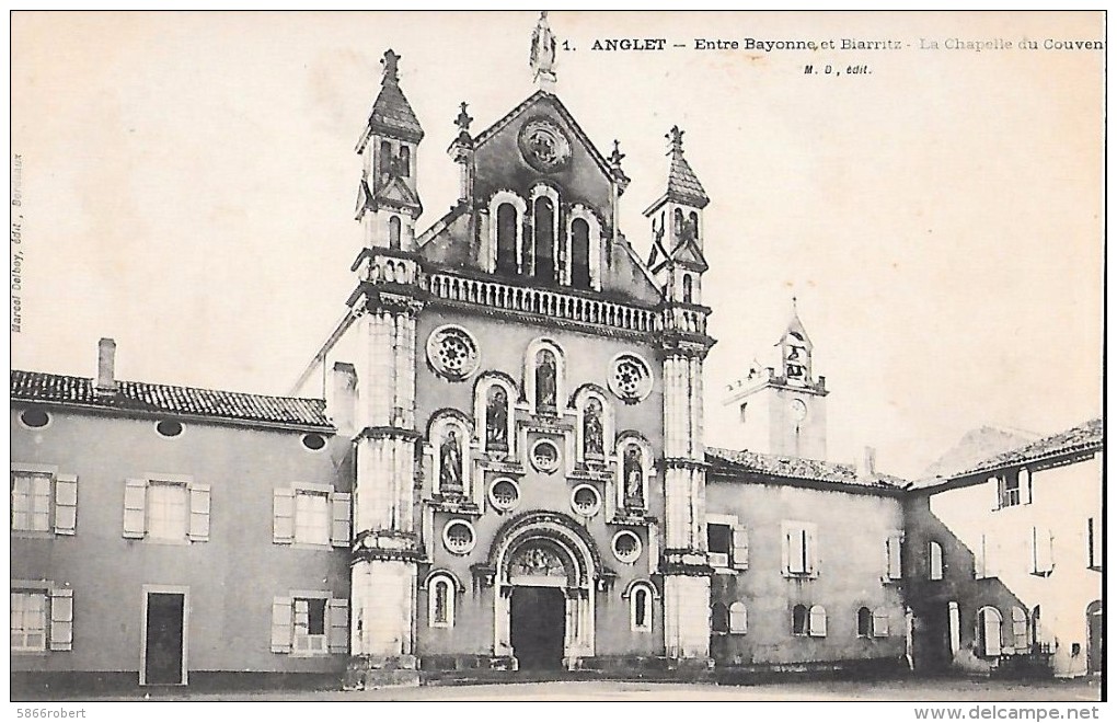 CARTE POSTALE ORIGINALE ANCIENNE : ANGLET  LA CHAPELLE DU COUVENT  PYRENEES ATLANTIQUES (64) - Anglet