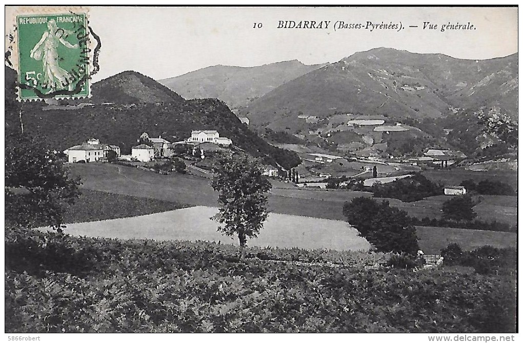 CARTE POSTALE ORIGINALE ANCIENNE : BIDARRAY  VUE GENERALE  PYRENEES ATLANTIQUES (64) - Bidarray