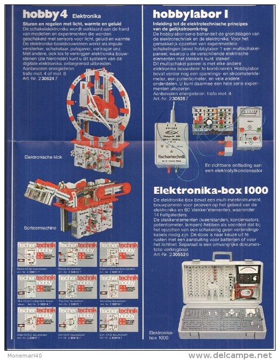 FISCHERTECHNIK HOBBY -  Technique Fascinante Et Idée De Loisirs" (Dépliant Uniquement En Langue Néerlandaise) - Fischertechnik