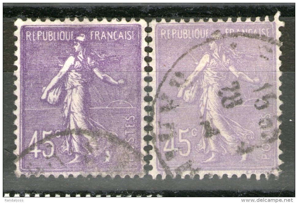 N° 197°_Lilas Clair Et Violet Foncé Surencrage (cadre)_voir Scan - 1906-38 Sower - Cameo