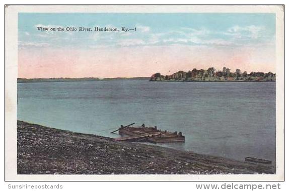 Kentucky Henderson View On The Ohio River 1927 - Henderson