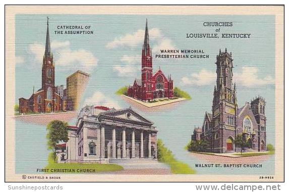 Kentucky Louisville Churches Of Louisville Multiple 1944 - Louisville