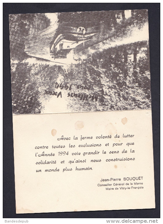 Calendrier Voeux De Jean Pierre Bouquet Conseiller General De La Marne Vitry Le François Batellerie Peniche - Formato Piccolo : 1991-00